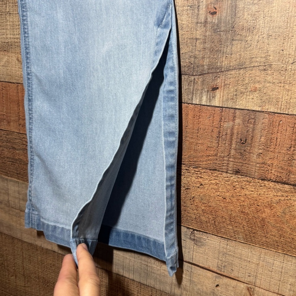 Bella Dahl Side Slit Jeans Ocean Mist size 28 Wide Leg Boho Coastal Chic - Picture 8 of 12